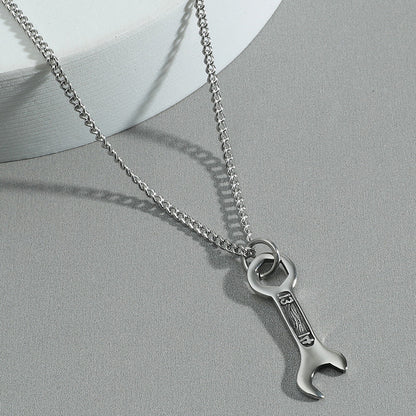 Personalized Tool Wrench Necklace European And American Trend Hip Hop Men's Pendant