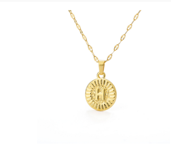 Capital English Letter Disc Necklace Women And Men