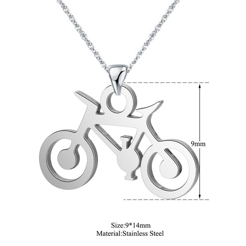 New Stainless Steel Pendant Bike Necklace