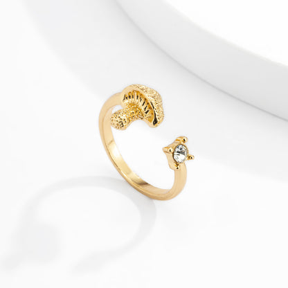 Ins Wind Metal Small Mushroom Ring Women