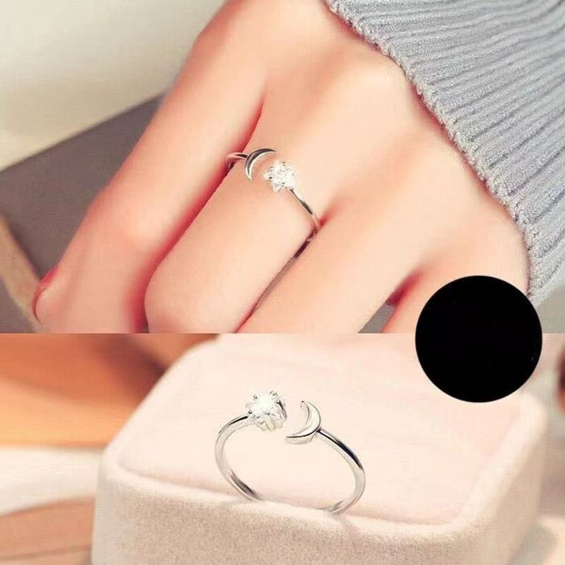 Korean Style Hollow Heart-shaped Diamond Love Ring Women