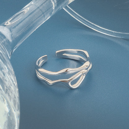 Freeform Irregular Double Layered Curve Ring