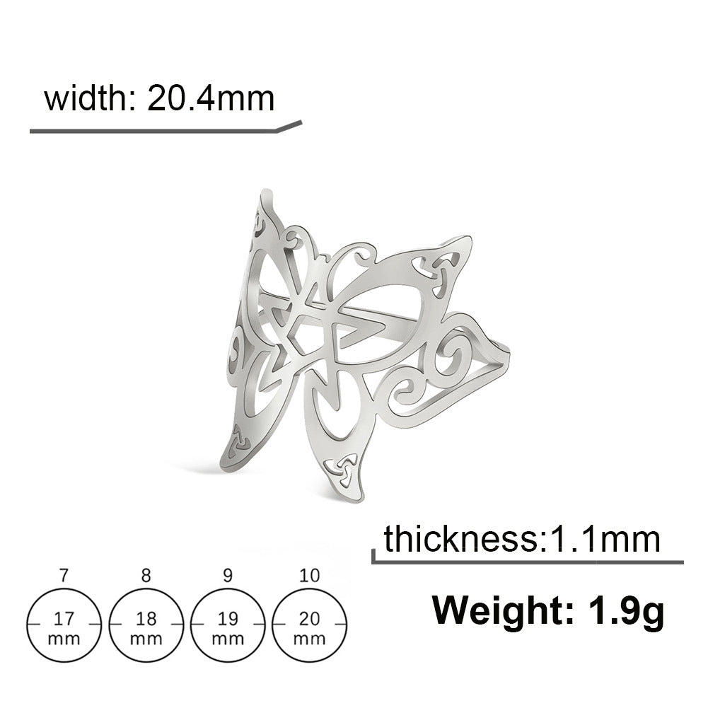 Pentagram Pointed Wing Butterfly Ring